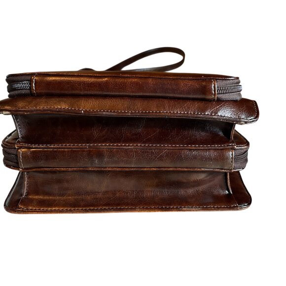 Vintage 1980’s Belle Rose Leather Handbag Very Good Condition Brown/Tan Spacious - Picture 6 of 15